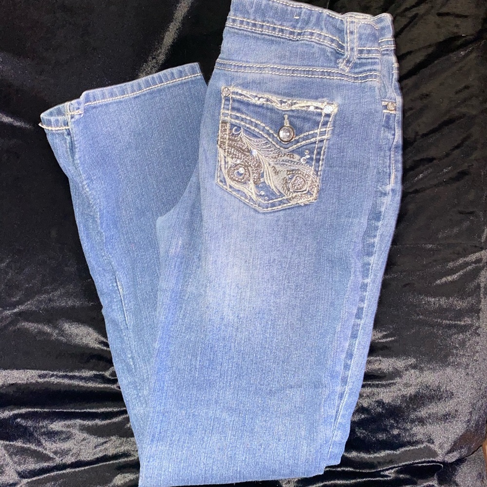 Girl’s Flare jeans with pocket embellishments